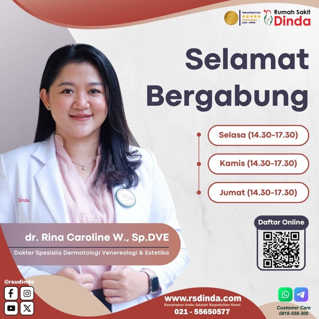 Telah Bergabung Dokter Spesialis Dermatologi Venereologi & Estetika dr. Rina Caroline Widjaja, Sp.DVE